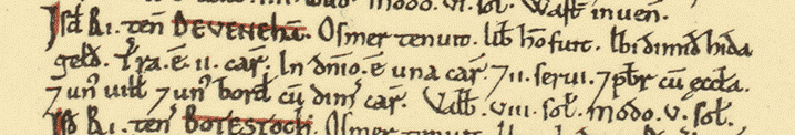 Domesday entry for Davenham